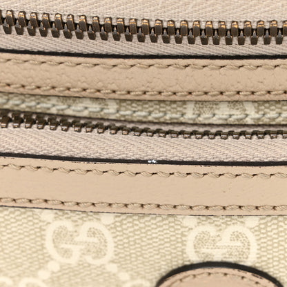 Gucci GG Supreme Monogram Textured Calfskin Web Retro Interlocking G Belt Bag Beige Mystic White Oatmeal 13 of 14