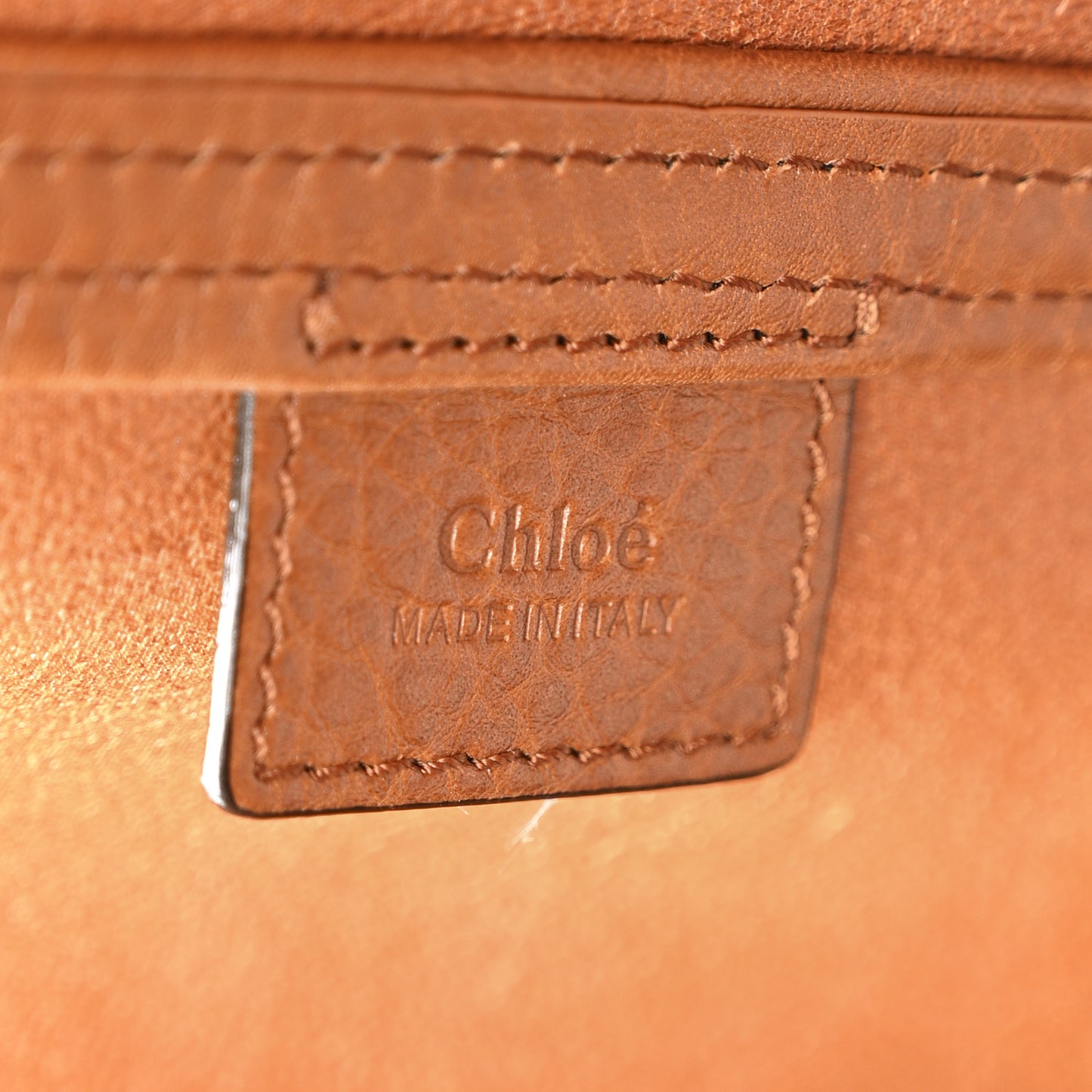 Grained Calfskin Large Spin Tote Clay Brown