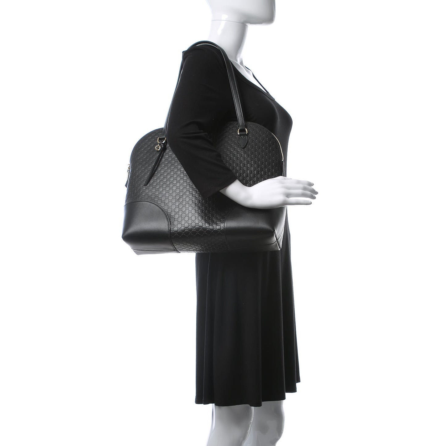 Soft Microguccissima Medium Bree Shoulder Bag Black