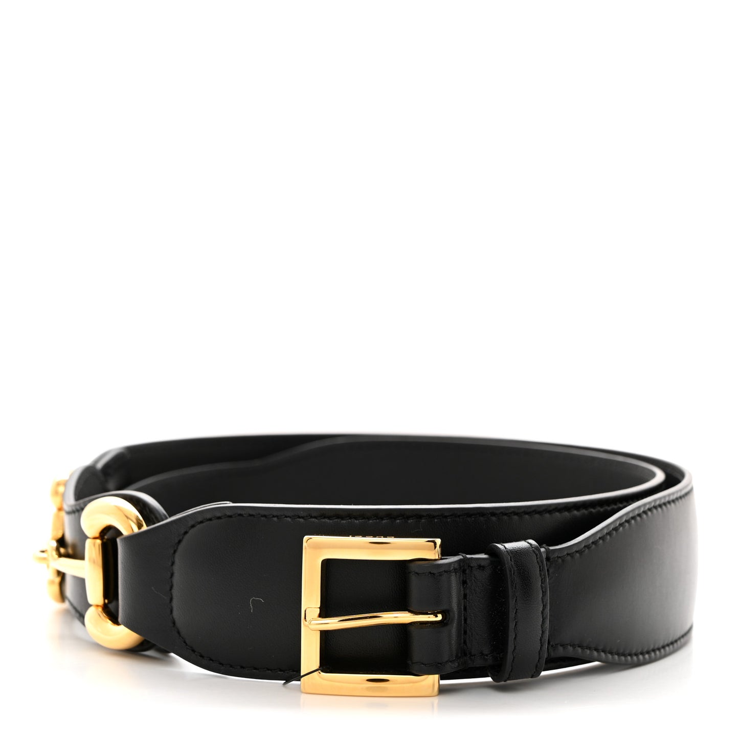 Efesto Leather Horsebit 25mm Belt 85 34 Black