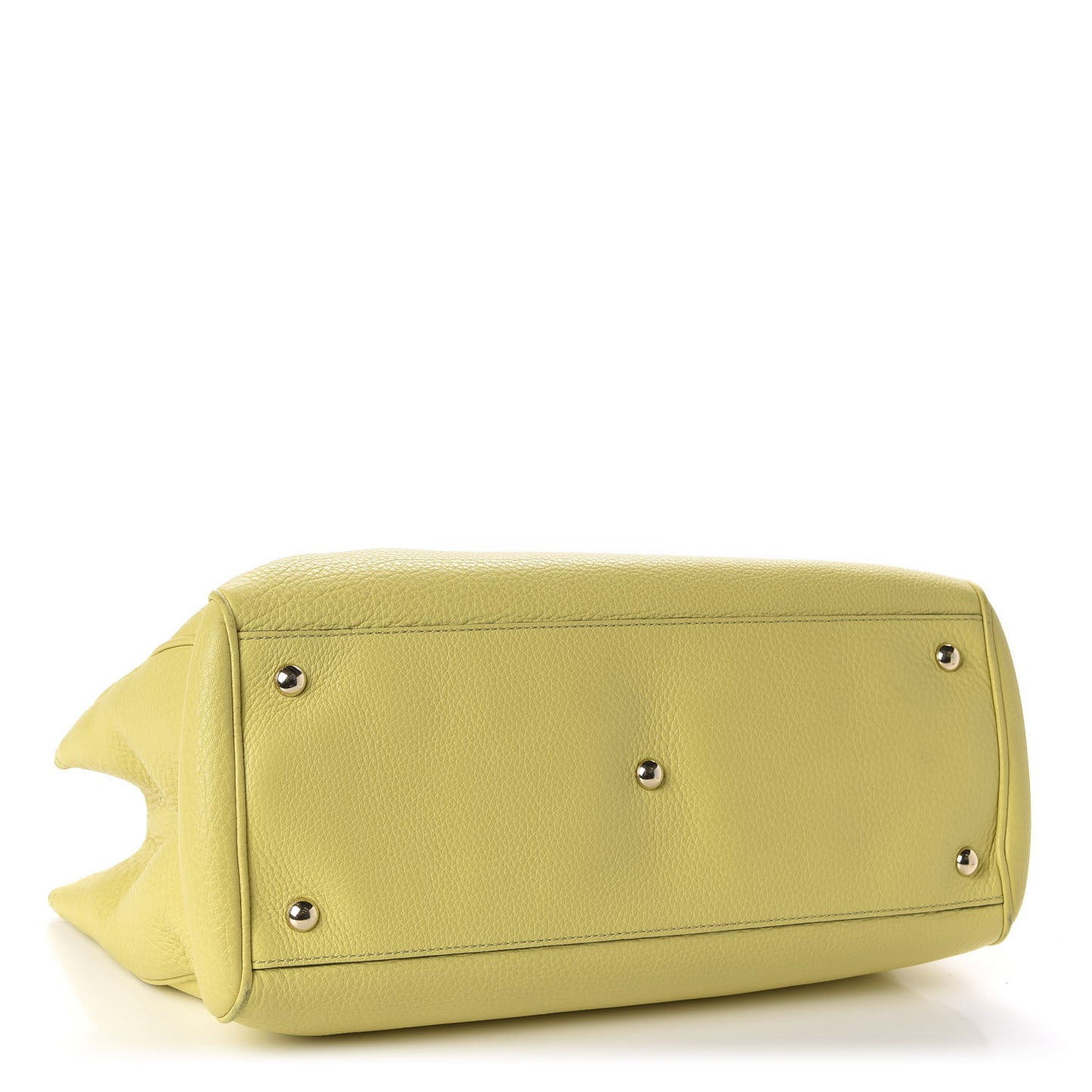 Pebbled Calfskin Medium Bamboo Shopper Tote Citrus