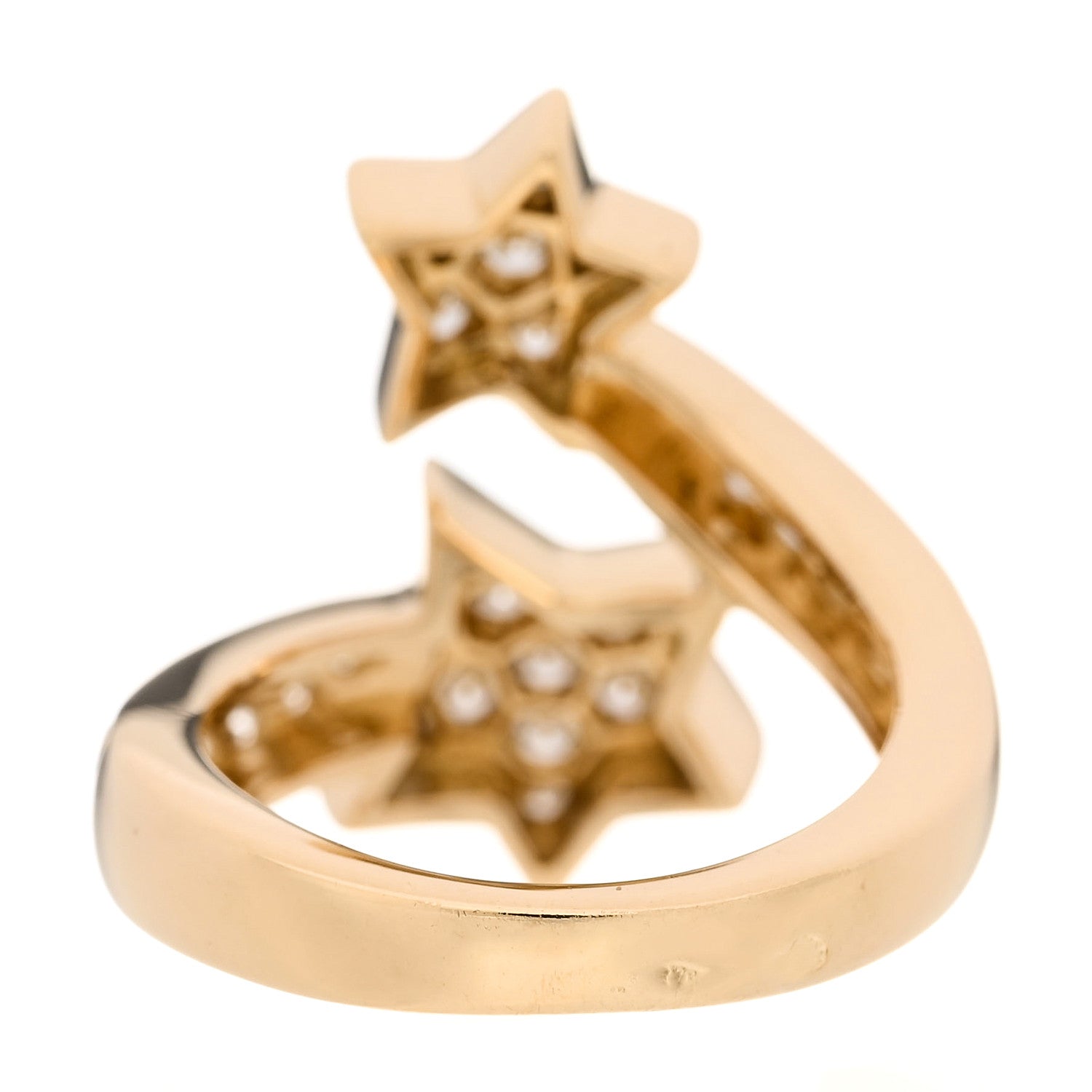 Chanel 18K Yellow Gold Diamond Comete Geode Bypass Ring 49 4.75 3 of 7