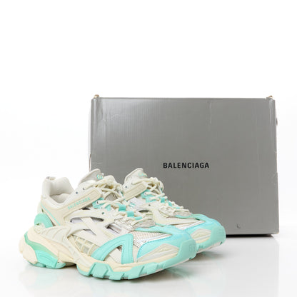 Balenciaga Rubber Mesh Tri-Color Womens Track.2 Open Sneakers 37 Mint Light Beige Grey 9 of 9