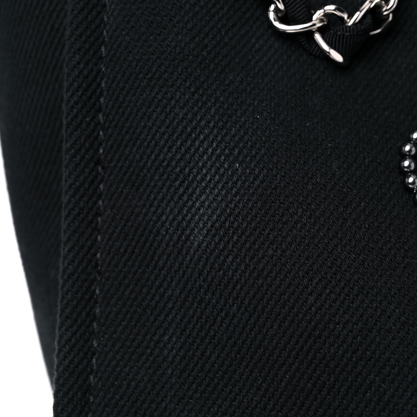 Canvas Pearl Medium Deauville Tote Black