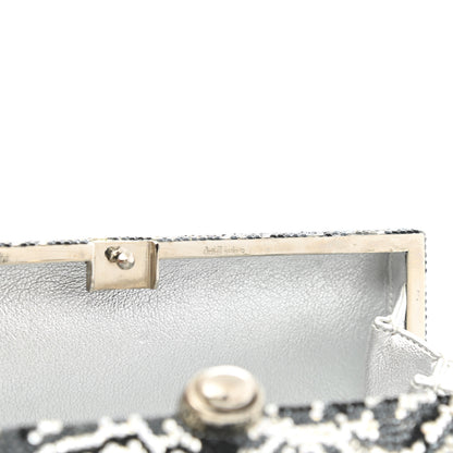 Judith Leiber Swarovski Crystal Minaudiere Clutch Silver Multicolor 9 of 12