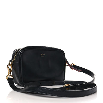 Fendi Vitello Century Bi-Color FF 1974 Embossed Mini Camera Case Maya Black 3 of 9