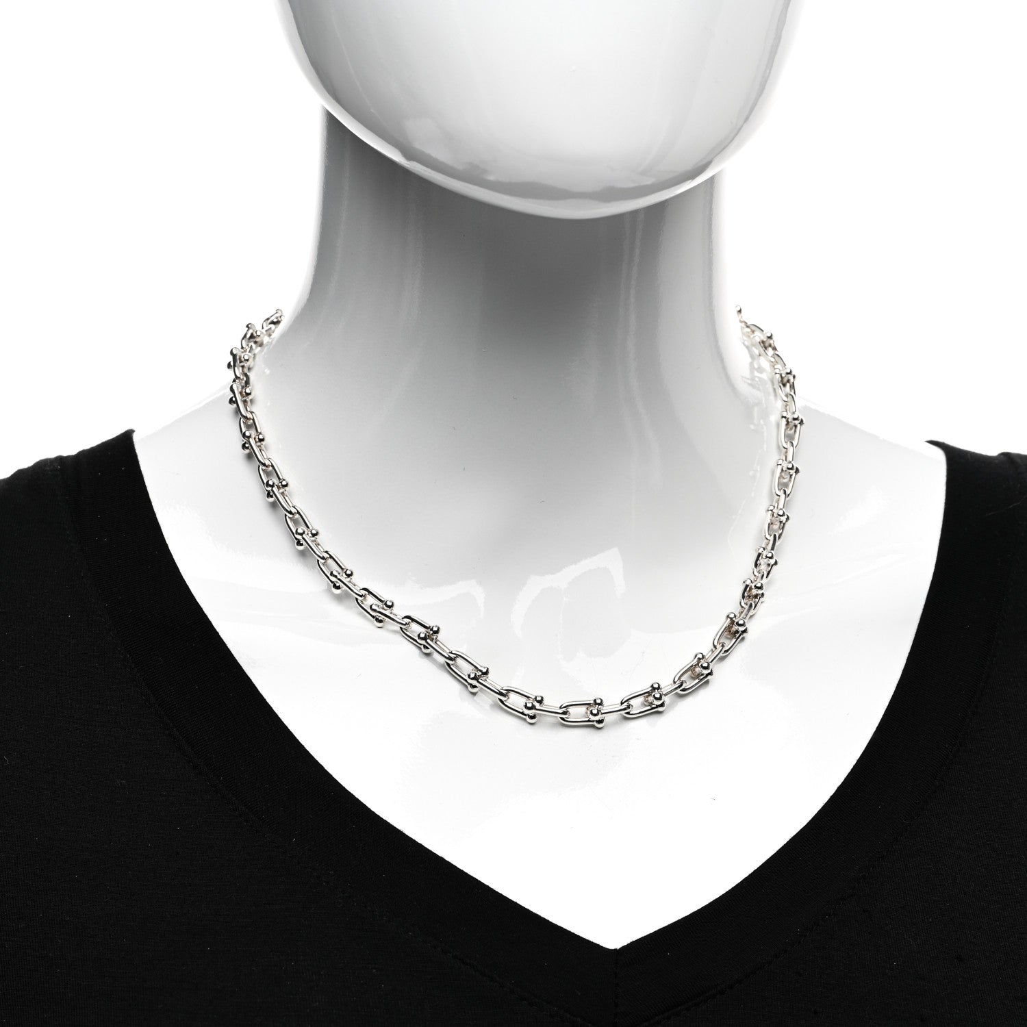Tiffany Sterling Silver Medium HardWear Link Necklace 1334991