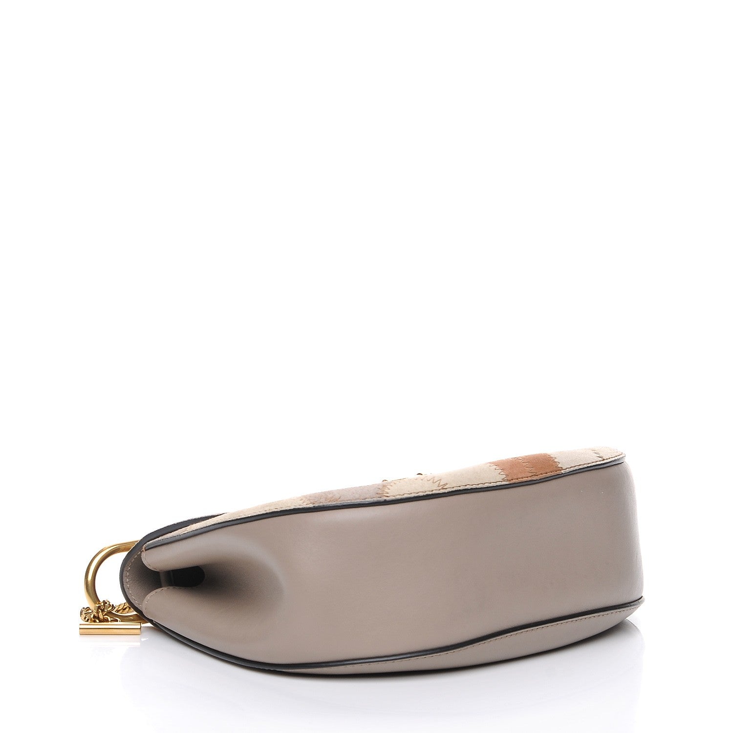 Chloe Suede Calfskin Patchwork Drew Shoulder Bag Motty Grey 4 of 10