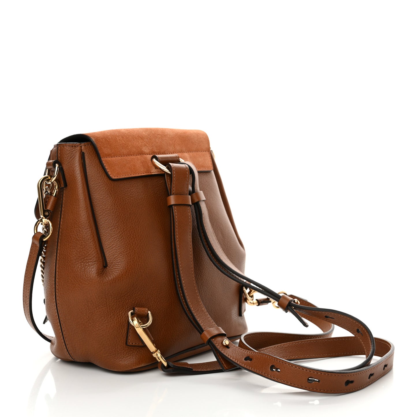 Suede Calfskin Medium Faye Backpack Tan
