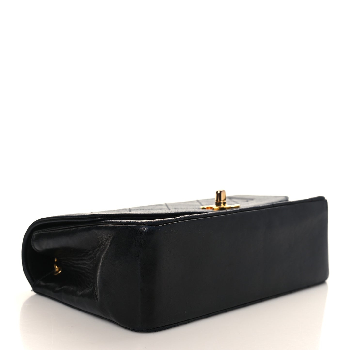 Lambskin Quilted Small Single Flap Black