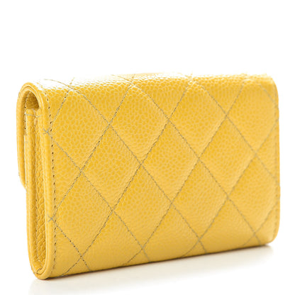 Chanel Caviar Quilted Flap Card Holder Yellow 3 of 10