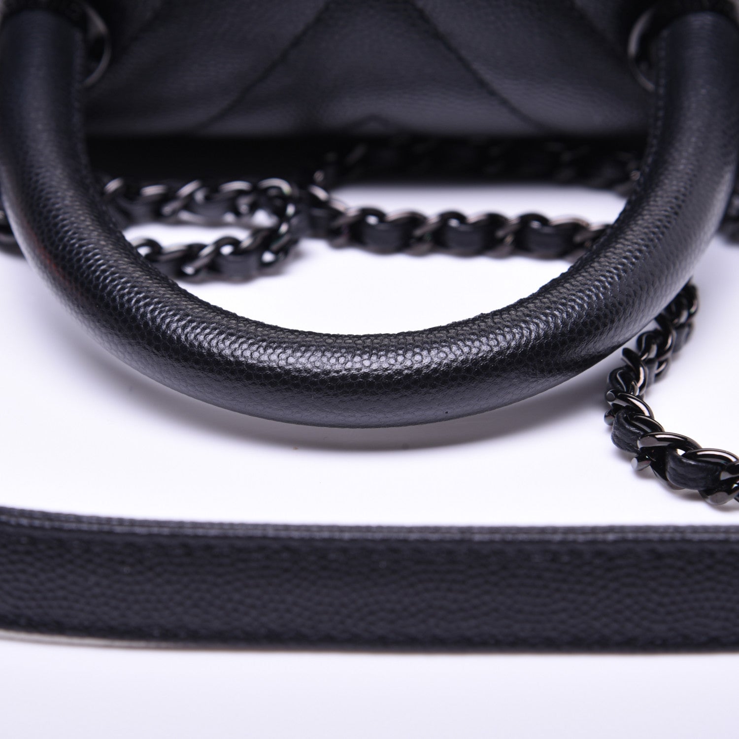 Chanel Caviar Chevron Quilted Mini Coco Handle Flap So Black 13 of 14