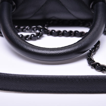 Chanel Caviar Chevron Quilted Mini Coco Handle Flap So Black 13 of 14