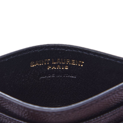 Saint Laurent Grain De Poudre Matelasse Chevron Monogram Credit Card Case Black 6 of 8