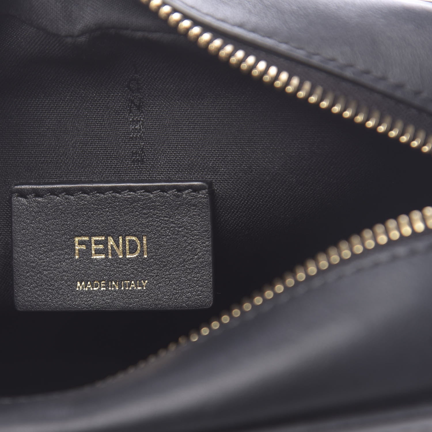 Fendi Vitello Century Bi-Color FF 1974 Embossed Mini Camera Case Maya Black 6 of 10