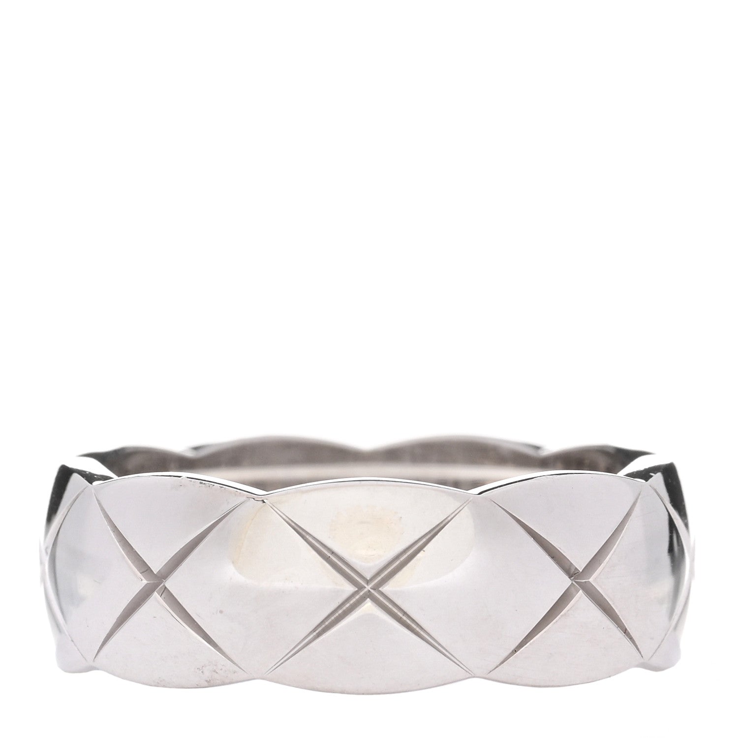 Chanel 18K White Gold Diamond Small Coco Crush Ring 53 6.5 3 of 4