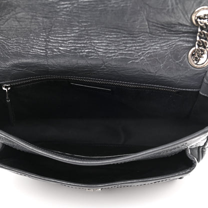 Saint Laurent Crinkled Calfskin Matelasse Monogram Medium Niki Chain Satchel Dark Smog 4 of 10