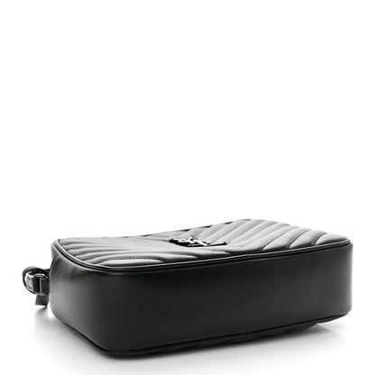 Saint Laurent Calfskin Matelasse Monogram Monochrome Lou Camera Bag Black 4 of 14