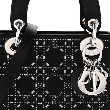 Christian Dior Satin Crystal Cannage Mini Lady Dior Black 8 of 13