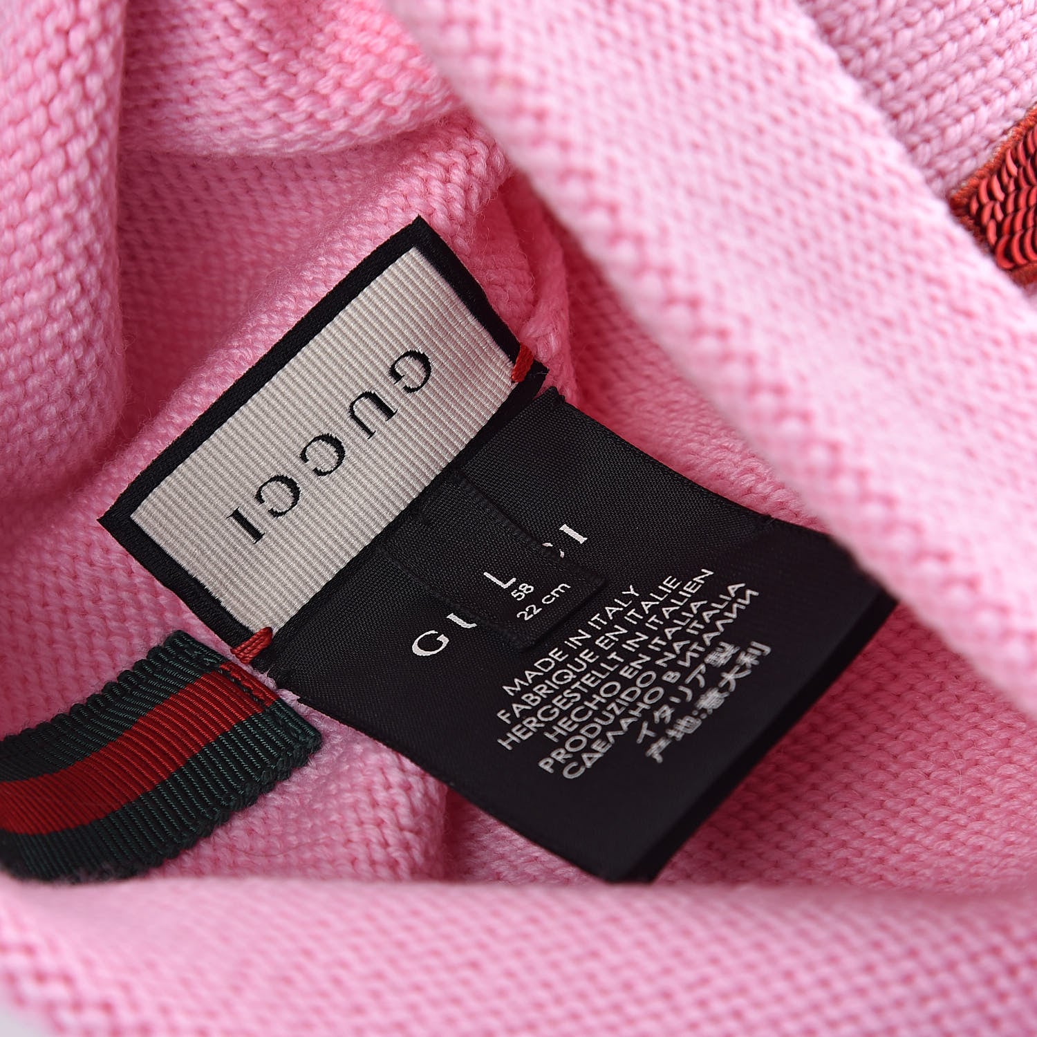 Gucci Wool Sequin Loved Beanie Hat L Pink 4 of 4