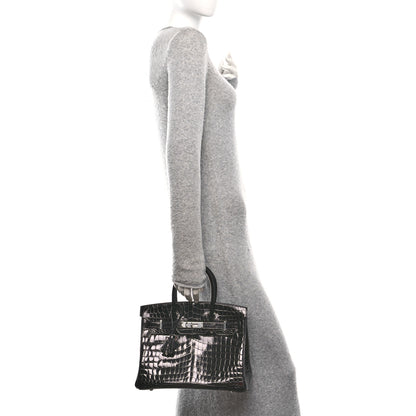 Hermes Shiny Niloticus Crocodile Birkin 30 Black 2 of 11