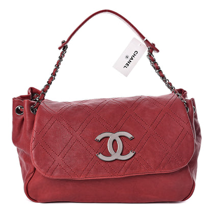 Chanel Calfskin Diamond Stitch Accordion Flap Light Bordeaux 1 of 10
