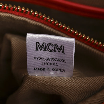 MCM Skyoptic Visetos Mini Crossbody Pouch Spectrum Diamond Cognac Red 7 of 12