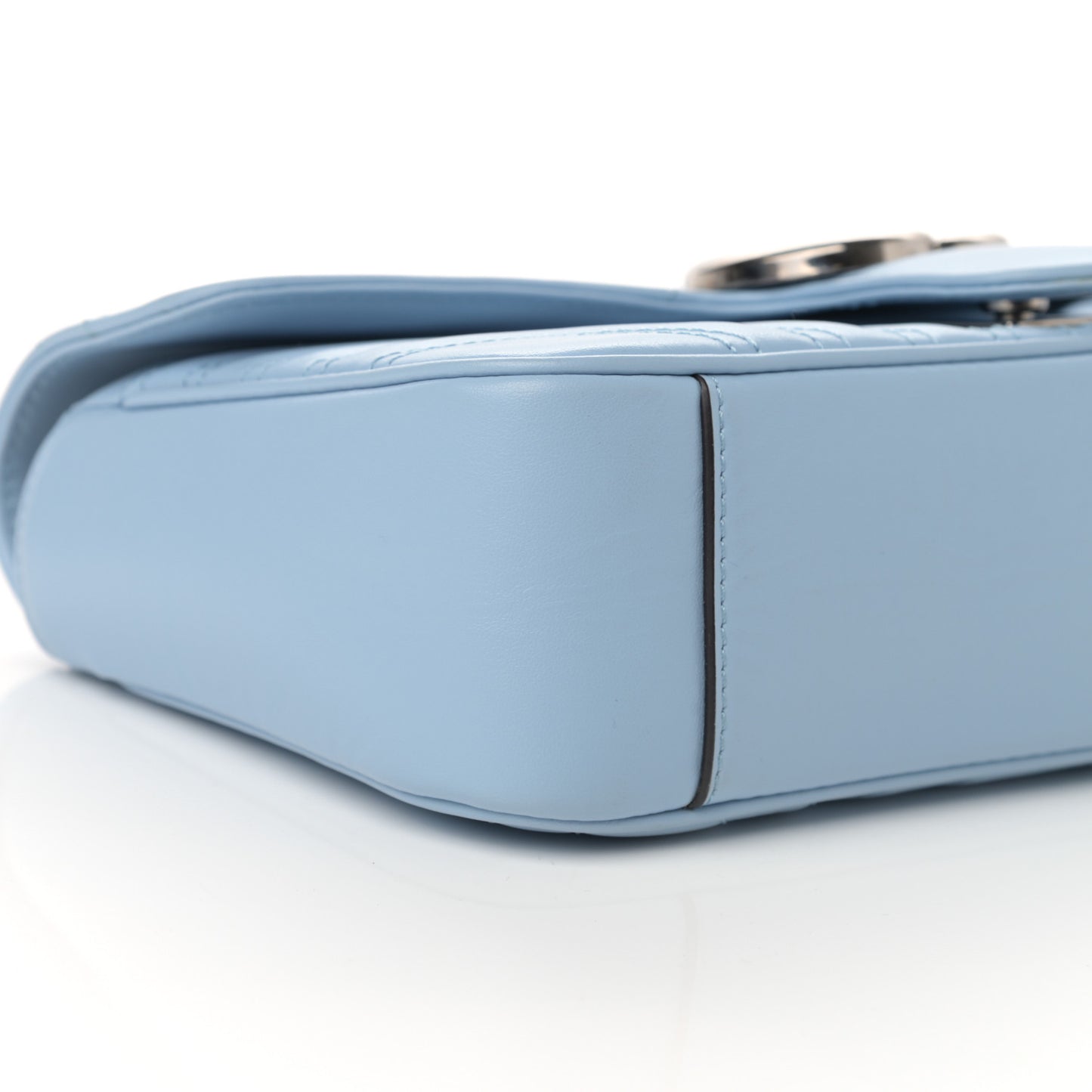Calfskin Matelasse Small GG Marmont Shoulder Bag Porcelain Light Blue