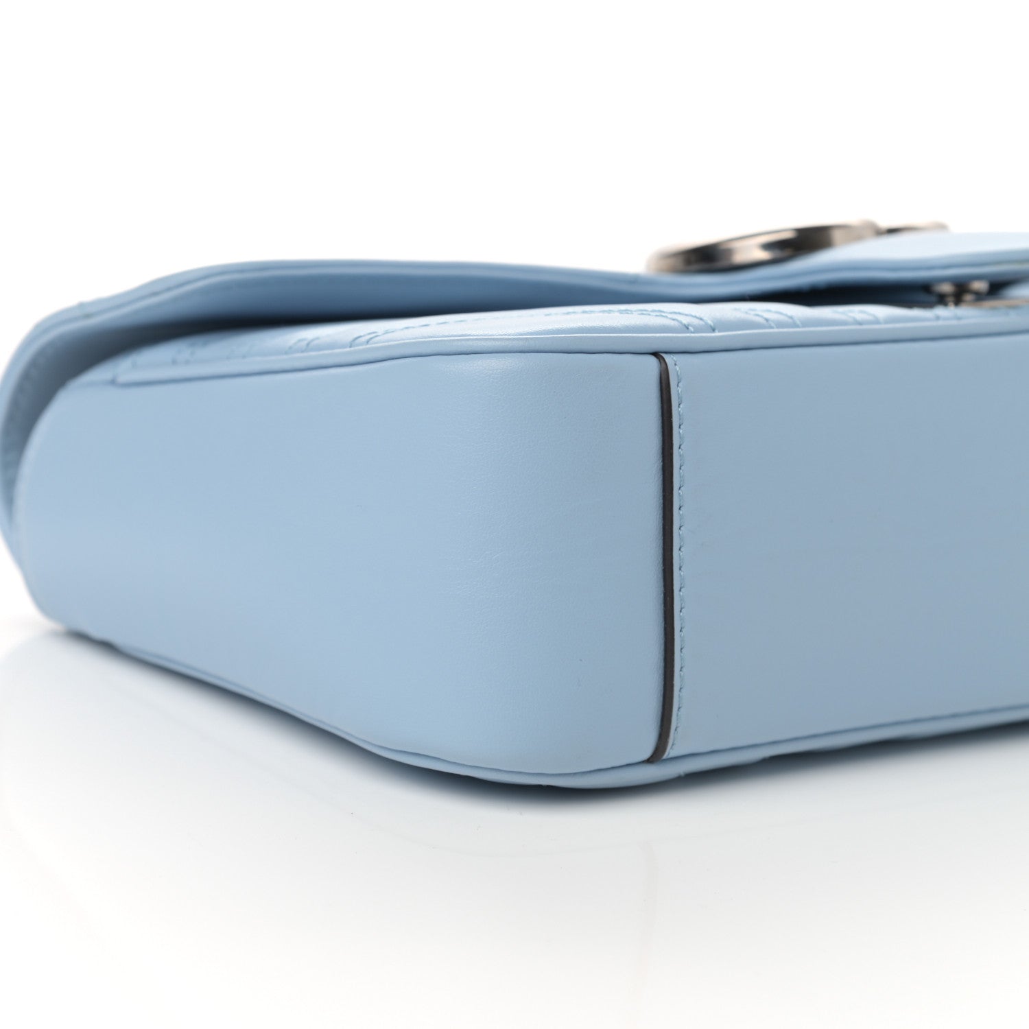 Gucci Calfskin Matelasse Small GG Marmont Shoulder Bag Porcelain Light Blue 9 of 13