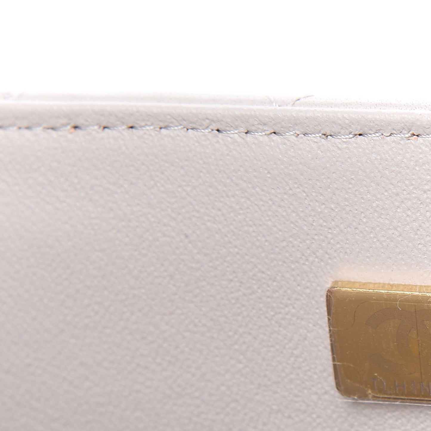 Lambskin Quilted Mini Top Handle Rectangular Flap Grey