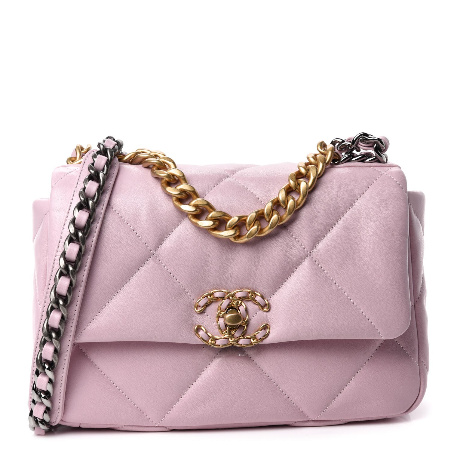 Chanel Lambskin Quilted Medium 19 Flap Light Pink 1 of 11