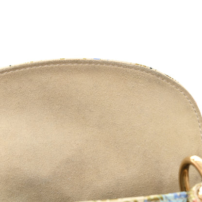 Christian Dior Calfskin Hibiscus Printed Embroidered Mini Lady Dior Beige Multicolor 13 of 14