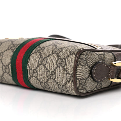 Gucci GG Supreme Monogram Web Mini Ophidia Shoulder Bag Brown 9 of 12
