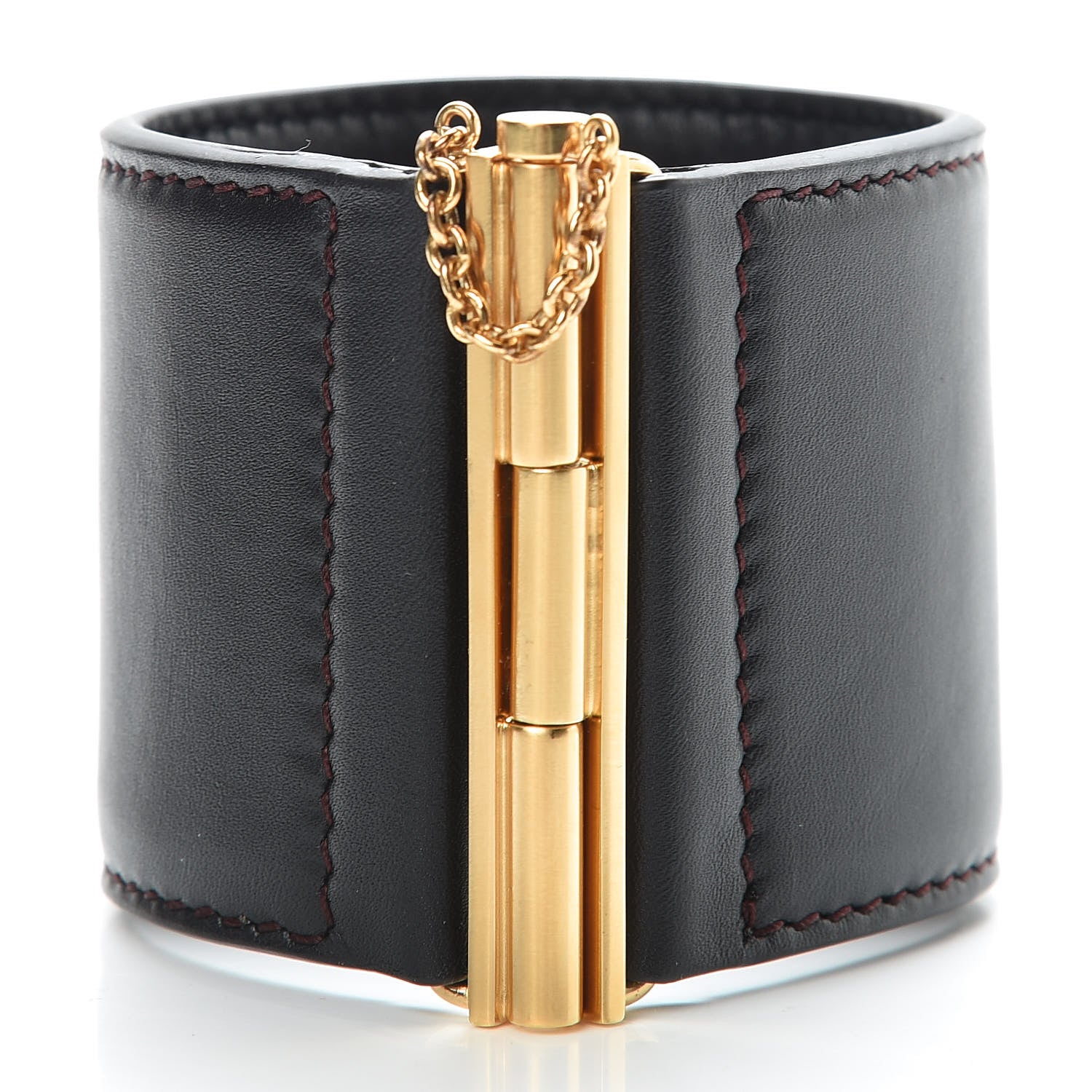 Chanel Calfskin CC Medallion Wide Cuff Black 3 of 6