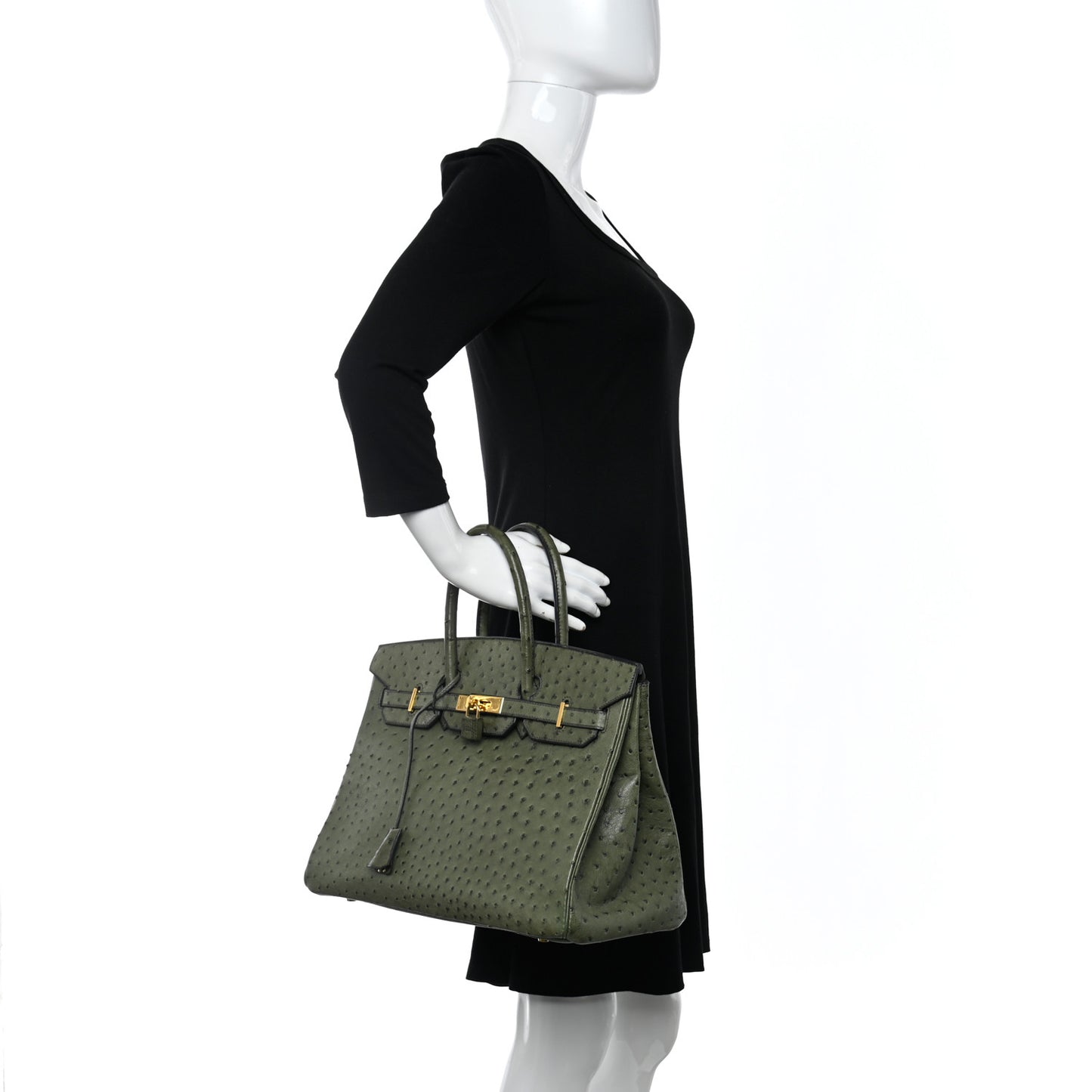 Ostrich Birkin 35 Vert Olive