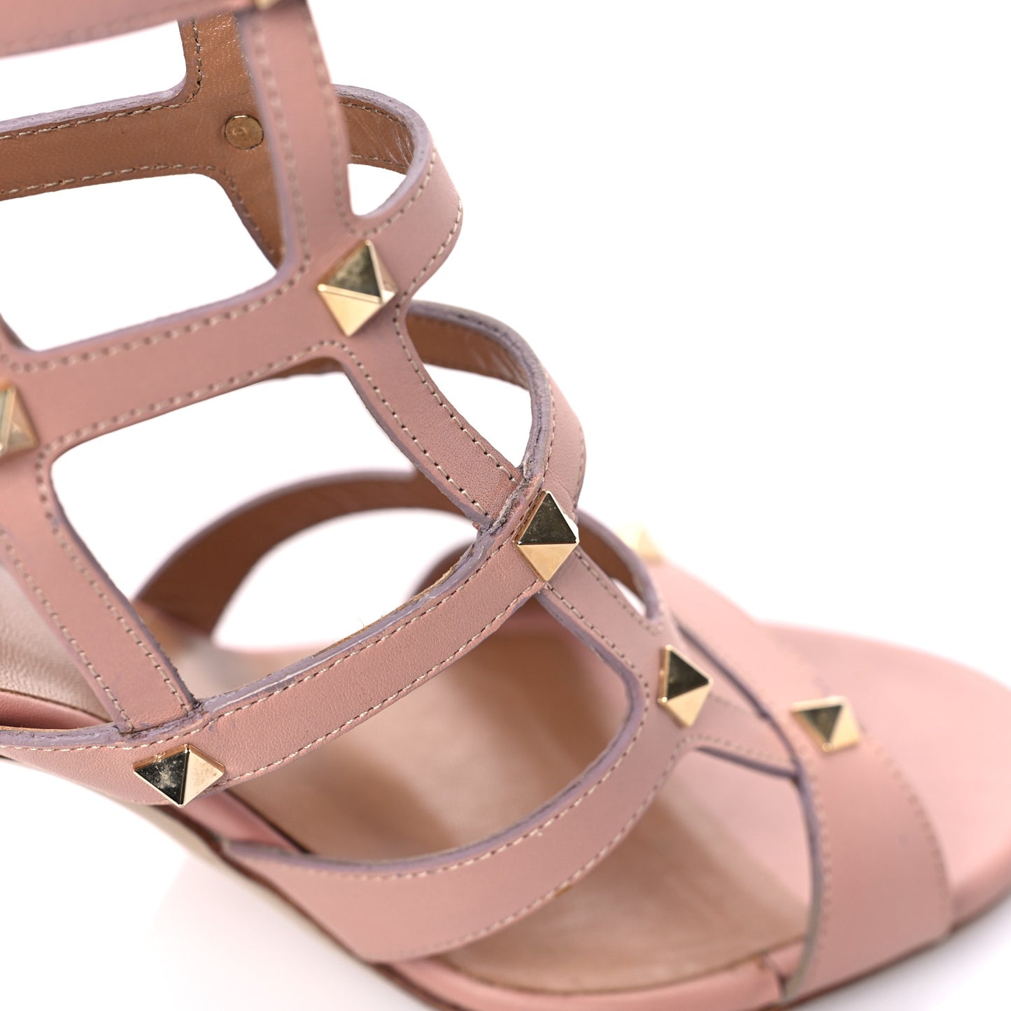 Nappa Rockstud Cage Sandals 39.5 Rose