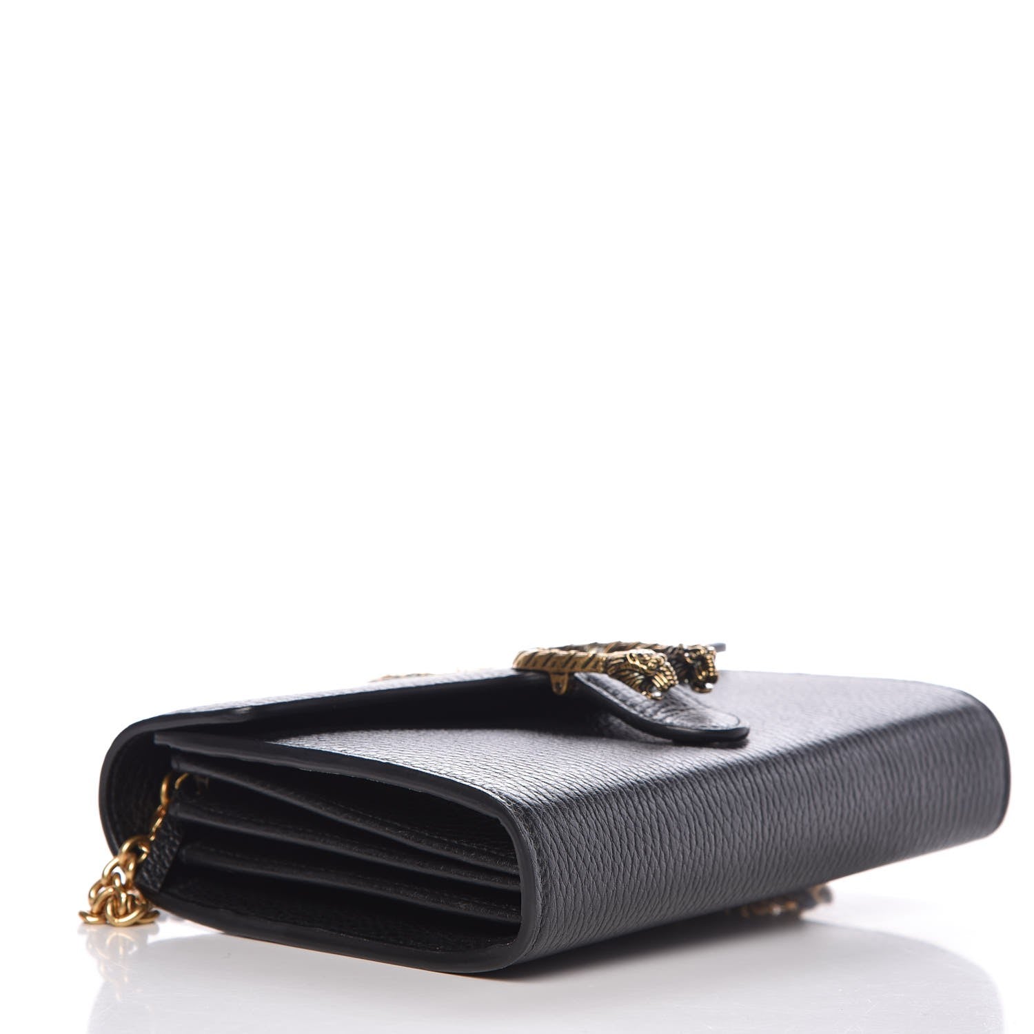 Gucci Calfskin Garden Dionysus Chain Wallet Black 4 of 7
