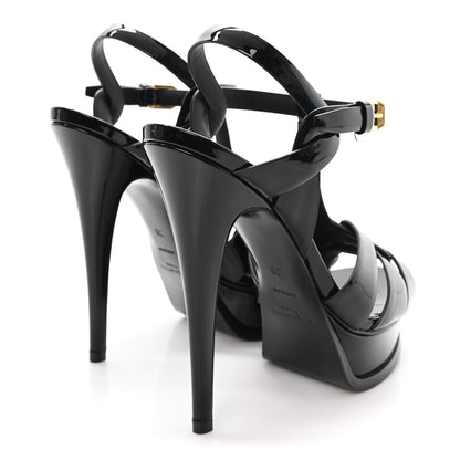 Saint Laurent Patent Tribute 105 Platform Sandals 36 Black 4 of 10