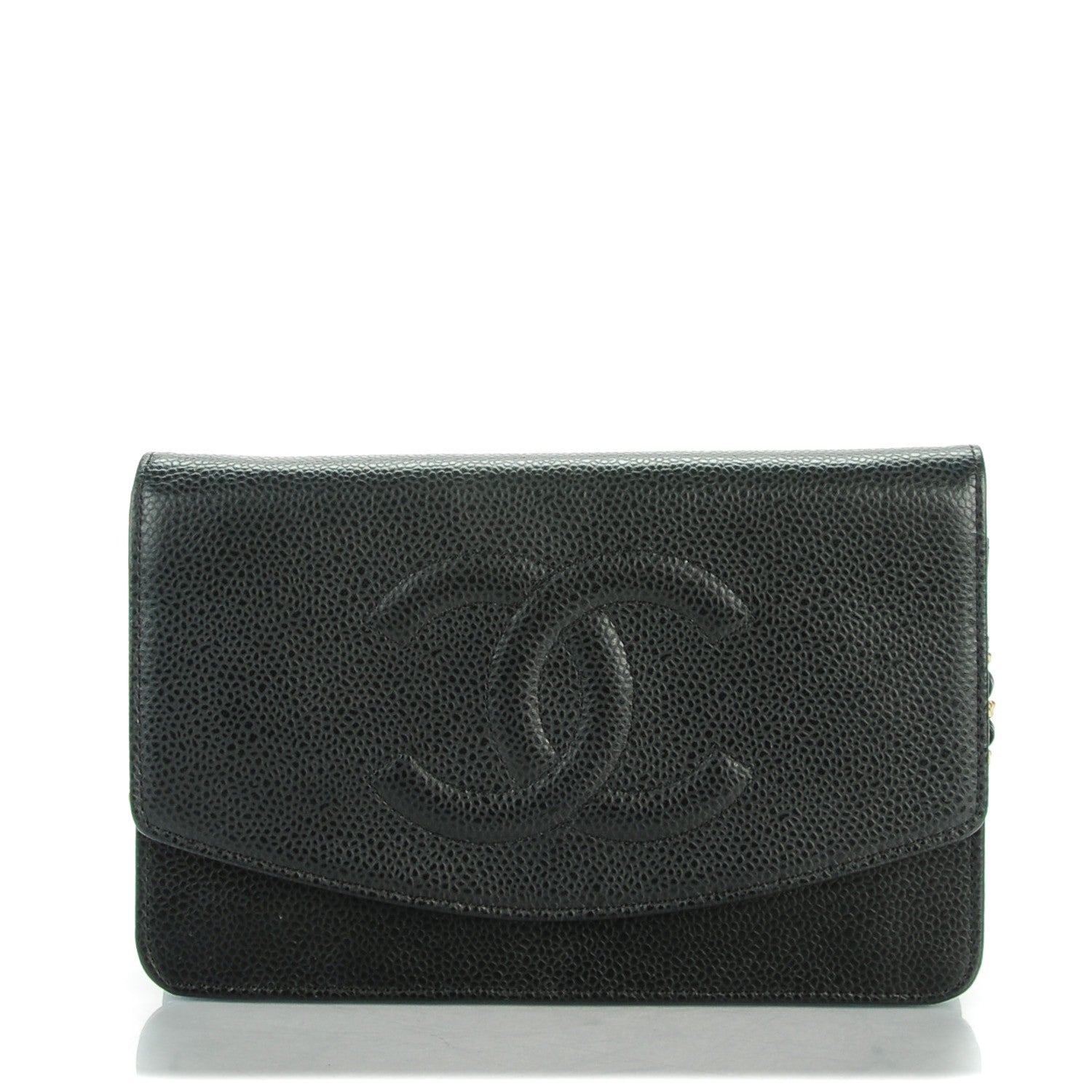 Chanel Caviar Timeless CC Wallet On Chain WOC Black 1 of 8