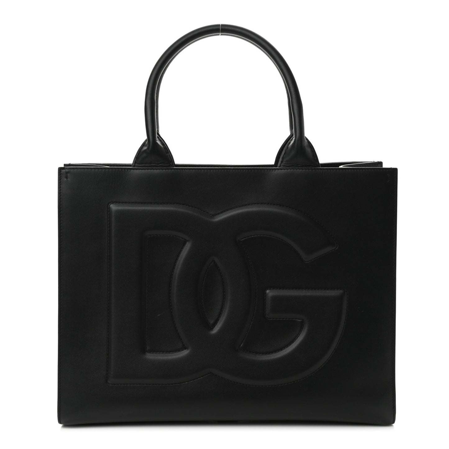 Calfskin Medium DG Daily Shopper Tote Black