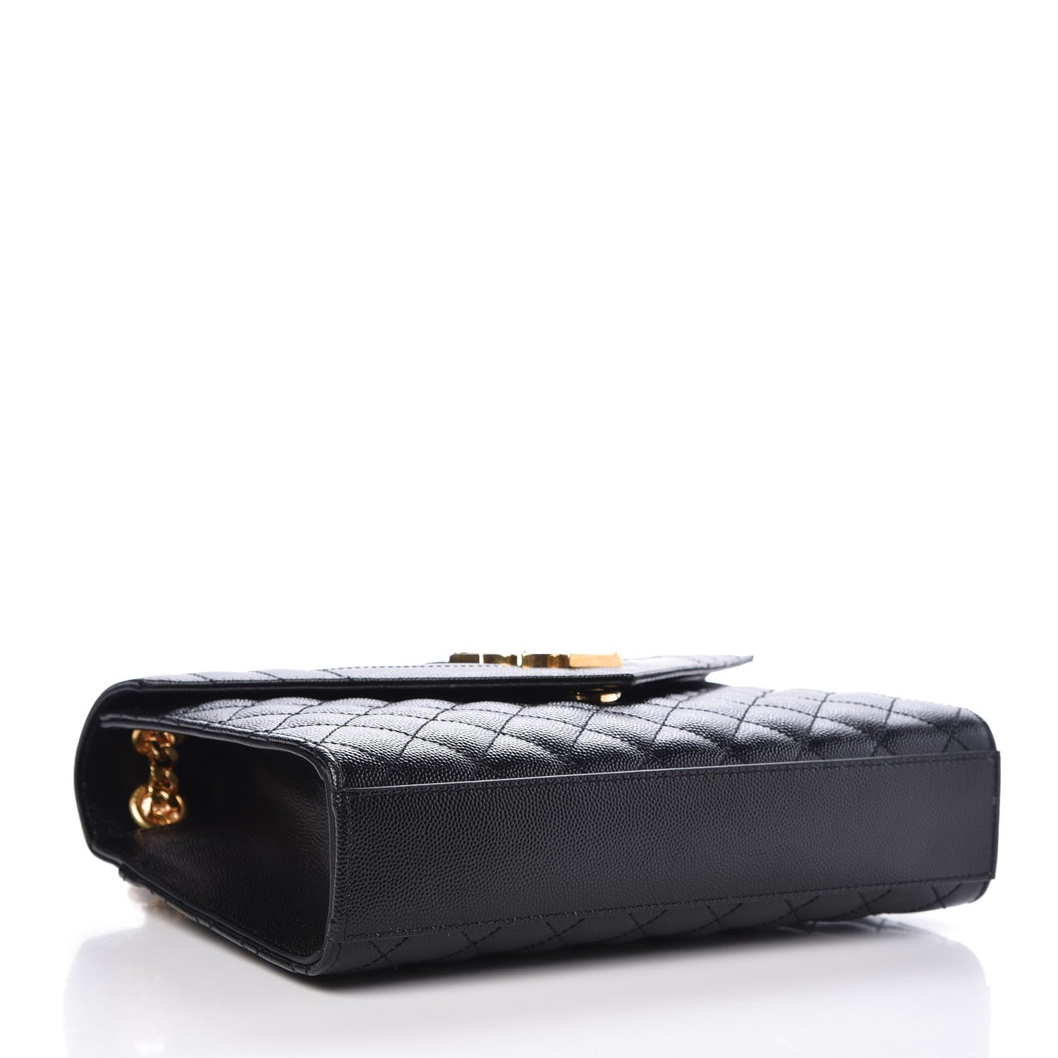 Saint Laurent Grain De Poudre Textured Mixed Matelasse Triquilt Medium Monogram Satchel Black 4 of 6