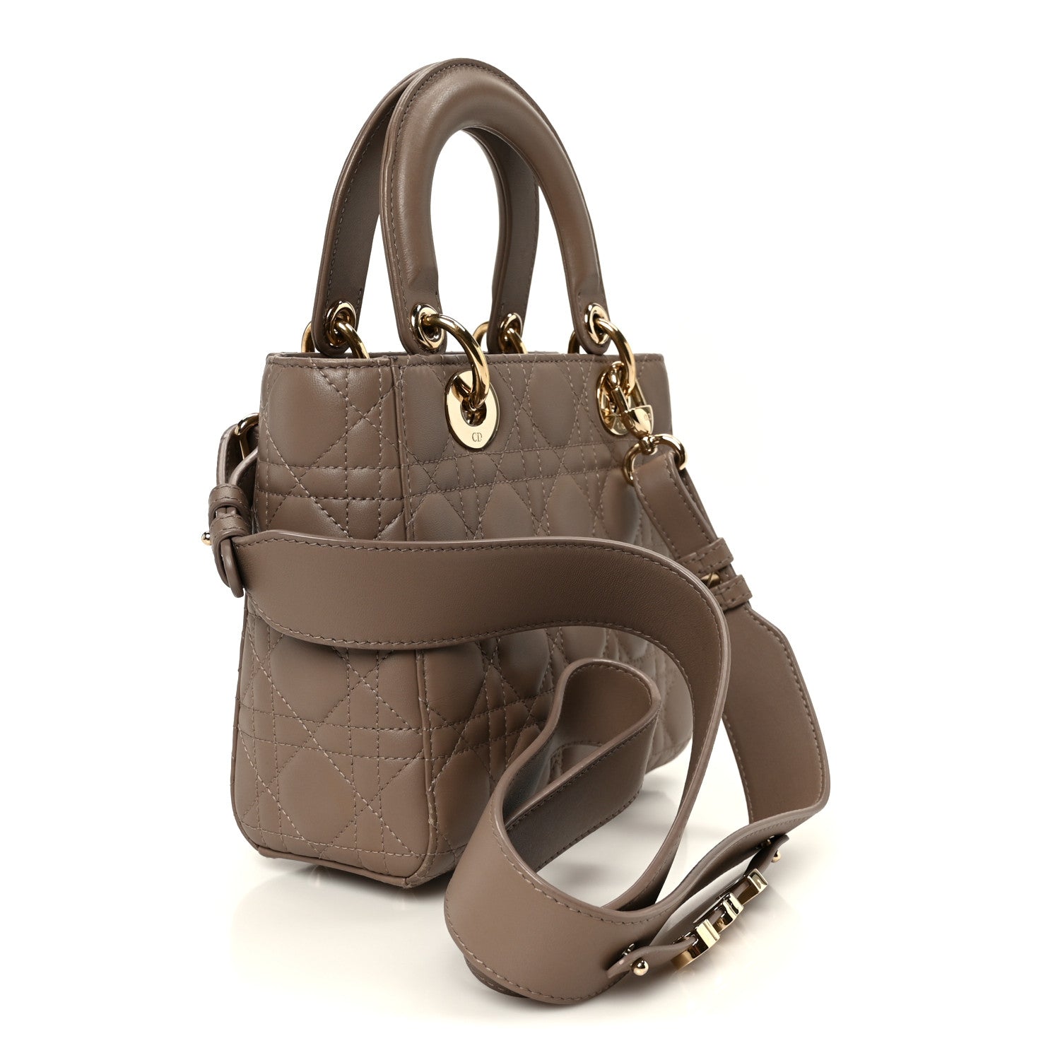 Christian Dior Lambskin Cannage Small My ABCDior Lady Dior Warm Taupe 3 of 11