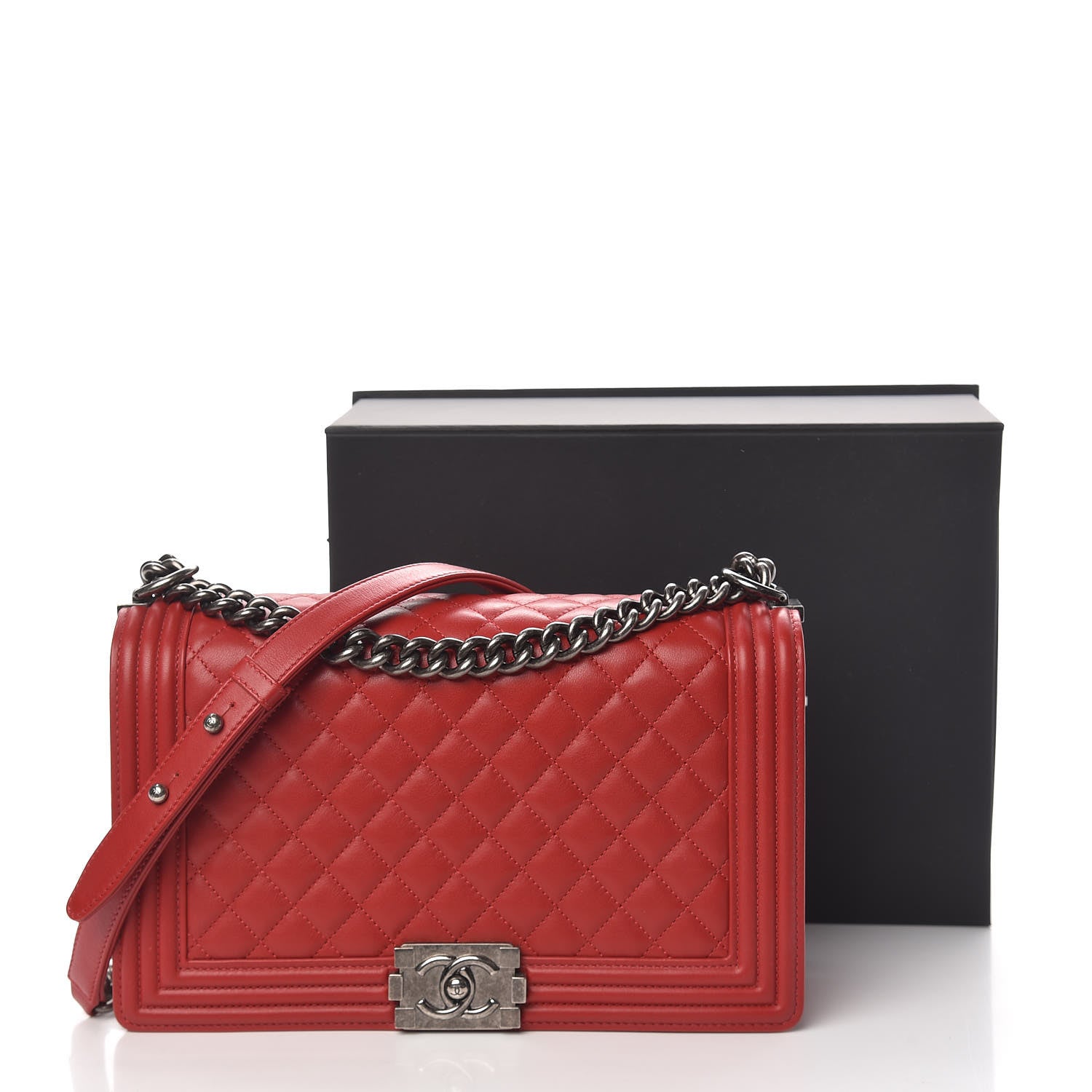 Chanel Calfskin Quilted New Medium Boy Flap Red 13 of 13
