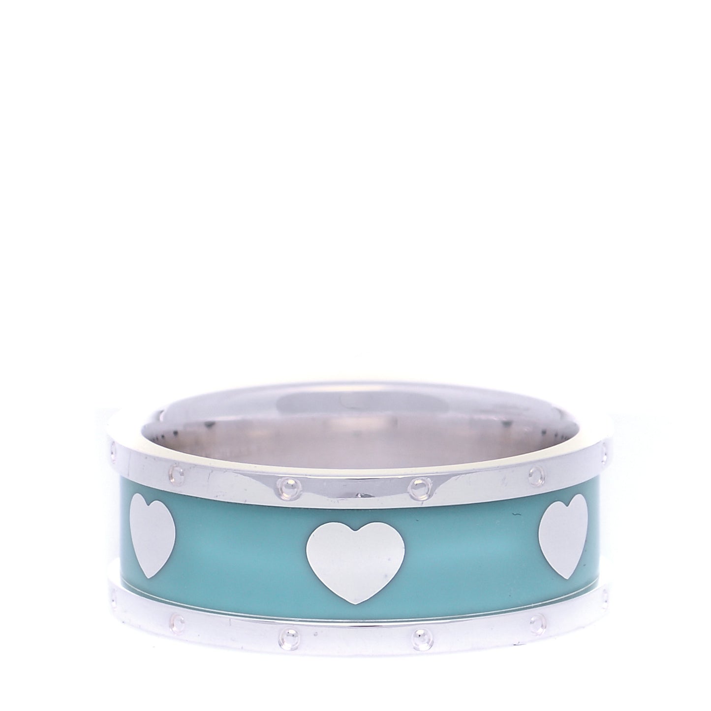 Sterling Silver Enamel Heart Band Ring 56 7.5