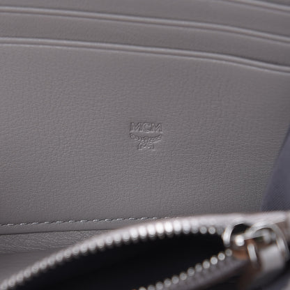 MCM Calfskin Ottomar Monogram Klara Zip Wallet Grey 6 of 7