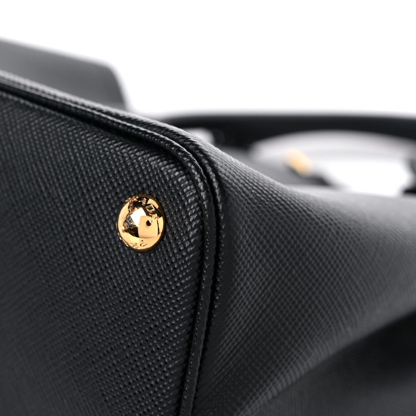 Saffiano Cuir Medium Double Bag Black Fuoco