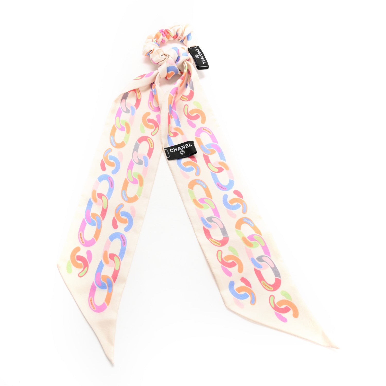 Chanel Silk CC Twilly Hair Tie White Multicolor 2 of 4