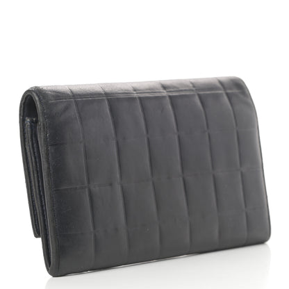 Chanel Lambskin Quilted Chocolate Bar Long Wallet Black 3 of 13