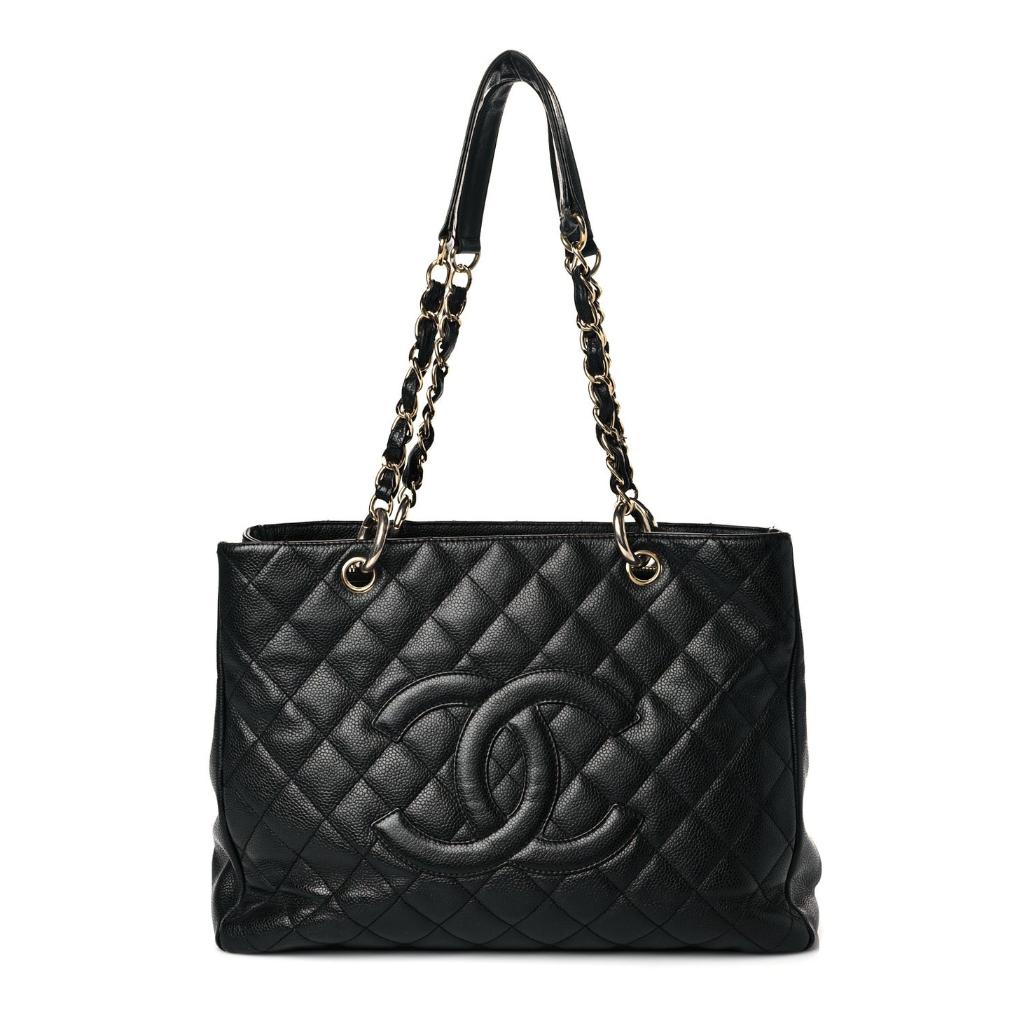 Caviar Quilted Grand Shopping Tote GST Black