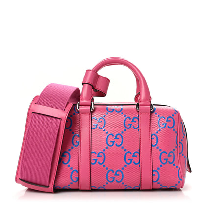 Gucci Calfskin GG Tennis Bi-Color Embossed Mini Duffle Bag Modern Fucsia Modern Blue 1 of 10